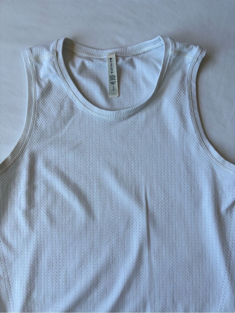 Athleta White Ribbed Tank Top - Picture 3 of 5